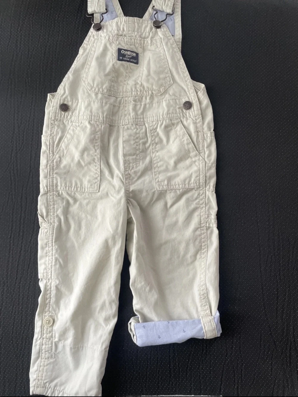 OshKosh B'gosh Cream Kids Overalls with Front Pocket